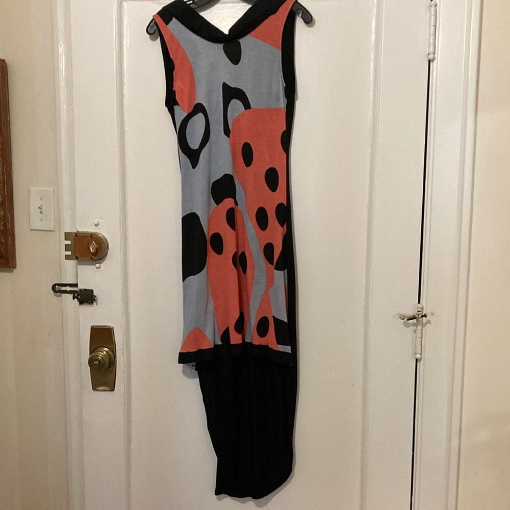 Paramita Abstract Patterned Sleeveless Dress tuxedo back dress
